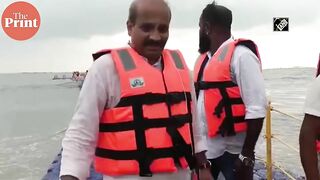 Udupi MLA K Raghupathi Bhat inaugurates Karnataka’s first floating bridge at Malpe beach