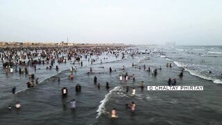 Karachi Sea View Beach | Drone View | Karachi Beautiful Beach | Karachi Traffic