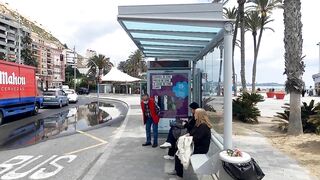 Alicante Beach - Where to get the Airport Bus 3.85 Euros and Slow !