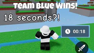 winning solos in 18 seconds ???? not custom match (roblox bedwars)