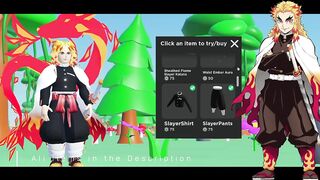 Roblox Rengoku Cosplay 100% layered Clothing & Nezuko Update: Demon Slayer Outfits