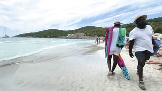 IBIZA Beach Spain Summer -Las Salines Holiday in Top Ibiza Beach Walking 4K TV (reupload)