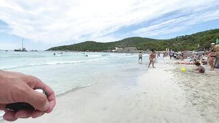 IBIZA Beach Spain Summer -Las Salines Holiday in Top Ibiza Beach Walking 4K TV (reupload)