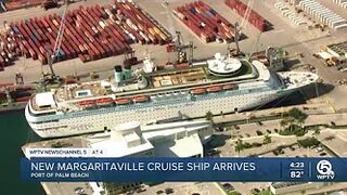 Margaritaville at Sea cruise ship docks at Port of Palm Beach