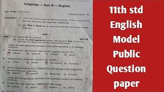 11th english public model question paper 2022 with answer