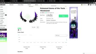 Roblox Old Item went Limited again (Poisoned Horns of the Toxic Wasteland)