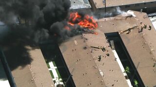 Fire erupts at Long Beach apartment building