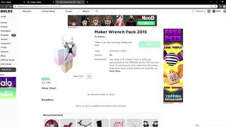 Roblox Old Item went Limited again (Maker Wrench Pack 2015)