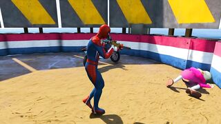 Spiderman and Spider Horse, Parkour Challenge on Spider Balls - Funny Animation