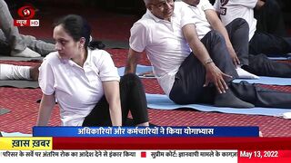 I & B Ministry organised Yoga session at National Media Centre in New Delhi