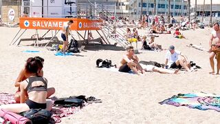 Barcelona beach walk 2022/ beach Sant Sebastia ????????????Spain best beaches