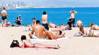 Barcelona beach walk 2022/ beach Sant Sebastia ????????????Spain best beaches