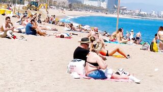 Barcelona beach walk 2022/ beach Sant Sebastia ????????????Spain best beaches