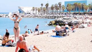 Barcelona beach walk 2022/ beach Sant Sebastia ????????????Spain best beaches