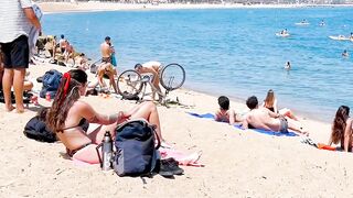 Barcelona beach walk 2022/ beach Sant Sebastia ????????????Spain best beaches