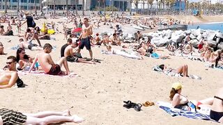 Barcelona beach walk 2022/ beach Sant Sebastia ????????????Spain best beaches