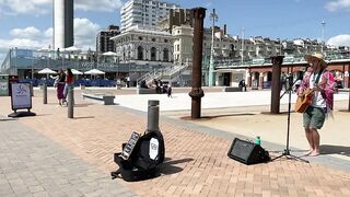 Amazing Song & Lyrics! Musician Morgan Edmonds Brighton Beach Busking ! Check Playlist for + videos!