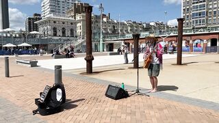 Amazing Song & Lyrics! Musician Morgan Edmonds Brighton Beach Busking ! Check Playlist for + videos!