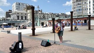 Amazing Song & Lyrics! Musician Morgan Edmonds Brighton Beach Busking ! Check Playlist for + videos!