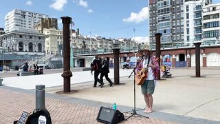 Amazing Song & Lyrics! Musician Morgan Edmonds Brighton Beach Busking ! Check Playlist for + videos!