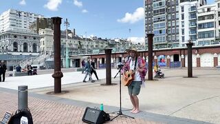 Amazing Song & Lyrics! Musician Morgan Edmonds Brighton Beach Busking ! Check Playlist for + videos!