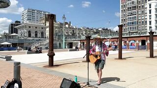 Amazing Song & Lyrics! Musician Morgan Edmonds Brighton Beach Busking ! Check Playlist for + videos!