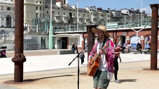 Amazing Song & Lyrics! Musician Morgan Edmonds Brighton Beach Busking ! Check Playlist for + videos!