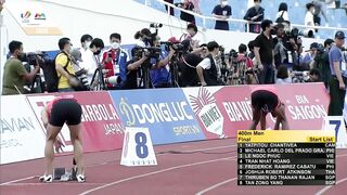 Thailand’s Joshua Atkinson comes from nowhere to win Men’s 400m Gold! | Athletics | SEA Games 2021