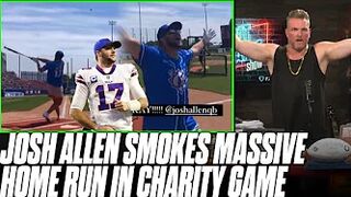 Josh Allen HAMMERS 600 Foot Home Run In Celebrity Softball Game | Pat McAfee Reacts