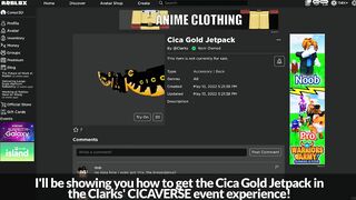 [EVENT] How to get the CICA GOLD JETPACK in CLARKS' CICAVERSE | Roblox