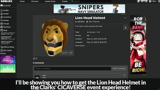 [EVENT] How to get the LION HEAD HELMET in CLARKS' CICAVERSE | Roblox