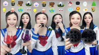 ASMR EMOJI EATING CHALLENGE ????Emojis Drty food, Dry cake, Fruit, Fried food Mukbang Satisfying #13