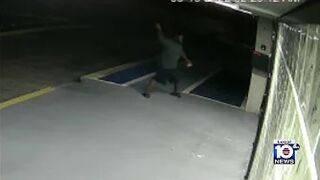 Surveillance video captures suspect damaging Pompano Beach church