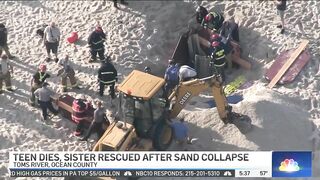 Teen Dies, Sister Rescued After Sand Collapses on NJ Beach