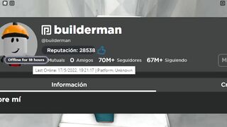 BUILDERMAN regreso a ROBLOX.. ????