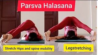 Parsva Halasana Asana #monafitnesst #halasana#hathayoga #parsvahalasana#legsworkout #stretching#fit