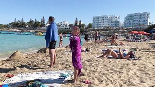 IBIZA Beach Summer -  Beautifu Beach of Fig Tree Top Amazing Sunny Beach Walking 4k