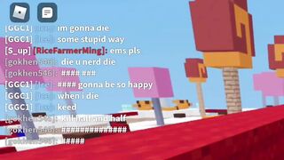 He got so mad after I did this (roblox bedwars)