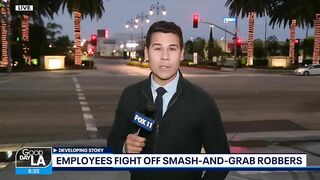Employees fight off smash-and-grab robbers in Huntington Beach
