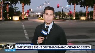 Employees fight off smash-and-grab robbers in Huntington Beach