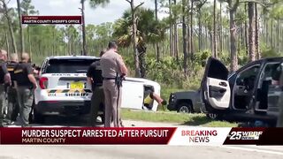 Palm Beach County murder suspect captured after pursuit on I-95 in Martin County