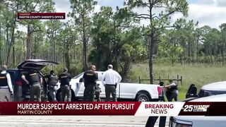 Palm Beach County murder suspect captured after pursuit on I-95 in Martin County