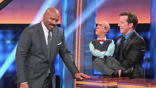 FAMOUS Ventriloquist Jeff Dunham & His Puppet Walter Take On Celebrity Family Feud With STEVE HARVEY