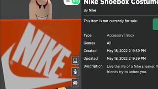 FREE ACCESSORY! HOW TO GET Nike Shoebox Costume! (ROBLOX NIKELAND EVENT)