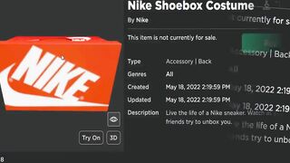 FREE ACCESSORY! HOW TO GET Nike Shoebox Costume! (ROBLOX NIKELAND EVENT)