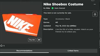 *FREE ITEM* How To Get Nike Shoebox Costume in Roblox Nikeland