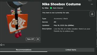 *FREE ITEM* How To Get Nike Shoebox Costume in Roblox Nikeland