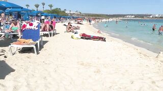 IBIZA Beach Summer - Beautiful Makronissos Beach Holiday In Cyprus Travel Vlog Walking 4K