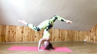 Handstand exercises with Lotus position | Yoga stretch Legs | Stretching | Gymnastics | Fitness |