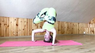 Handstand exercises with Lotus position | Yoga stretch Legs | Stretching | Gymnastics | Fitness |